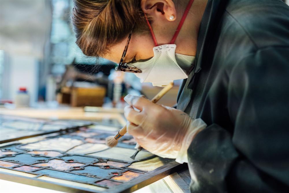 Démonstration verrière - Techniques du travail du vitrail